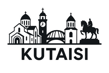 Obraz premium Kutaisi city skyline with iconic buildings and landmarks