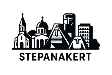 Stepanakert city skyline with iconic buildings and landmarks