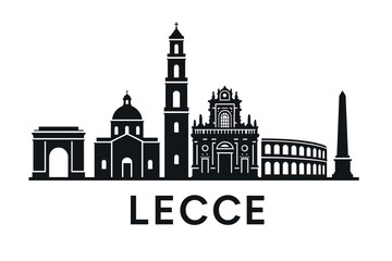Obraz premium Lecce city skyline with iconic buildings and landmarks