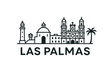 City skyline with iconic buildings and landmarks, Las Palmas de Gran Canaria