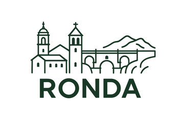 Fototapeta premium City skyline with iconic buildings and landmarks, Ronda