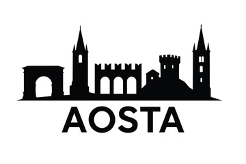 Obraz premium City skyline with iconic buildings and landmarks, Aosta