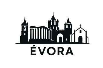 Obraz premium City skyline with iconic buildings and landmarks, Évora