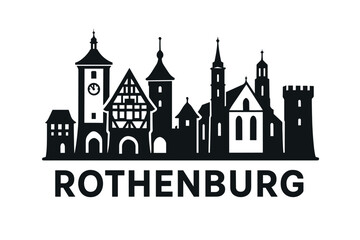 Obraz premium City skyline with iconic buildings and landmarks, Rothenburg ob der Tauber