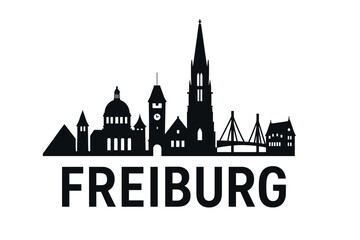 Fototapeta premium City skyline with iconic buildings and landmarks, Freiburg im Breisgau