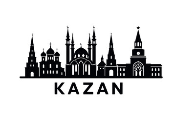 Naklejka premium City skyline with iconic buildings and landmarks, Kazan