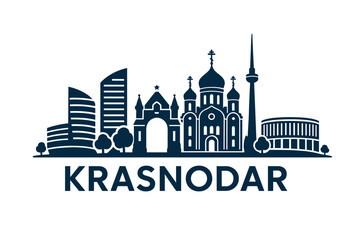 Fototapeta premium City skyline with iconic buildings and landmarks, Krasnodar