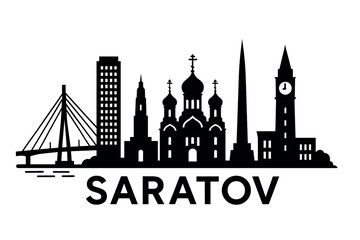Obraz premium City skyline with iconic buildings and landmarks, Saratov