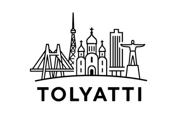 Fototapeta premium City skyline with iconic buildings and landmarks, Tolyatti