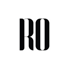 RO monogram logo design letter text name symbol monochrome logotype alphabet character simple logo