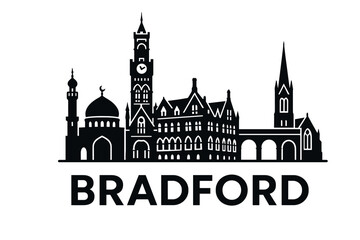 City skyline with iconic buildings and landmarks, Bradford