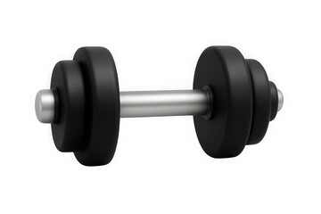 Fototapeta premium 3d rendering illustration icon isolated on A black dumbbell on a white background on transparent background
