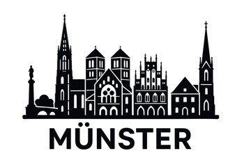 Fototapeta premium City skyline with iconic buildings and landmarks, Münster