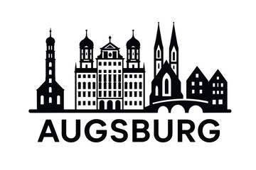 Obraz premium City skyline with iconic buildings and landmarks, Augsburg