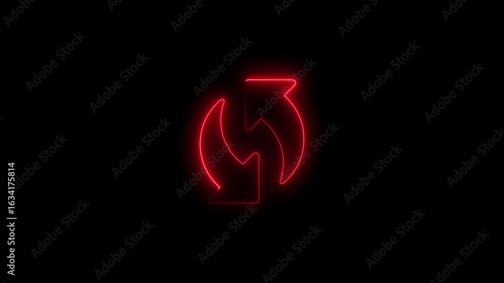 Aufkleber red neon circular arrows loop animation futuristic technology concept motion graphic