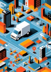 Obraz premium last mile delivery challenges concept illustration