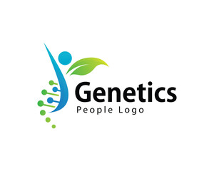 genetics logo creative design concept people leave nature community team family medical