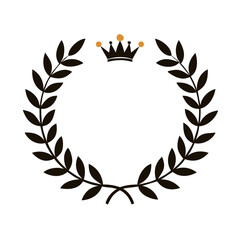 Laurel Wreath And Crown Simple Vector Icon Illustrations
