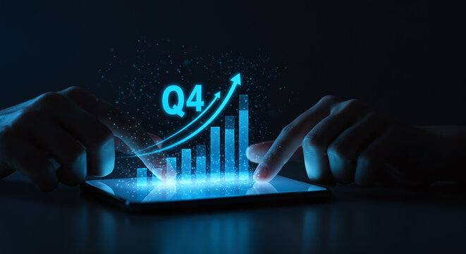 Q4 Business Growth Data Analysis Technology Digital Success Future