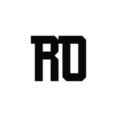 Obraz premium RO monogram logo design letter text name symbol monochrome logotype alphabet character simple logo