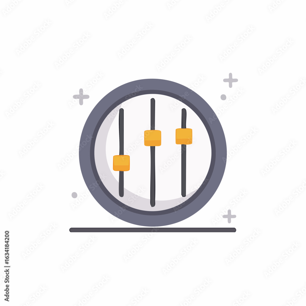 Poster flat design sliders for audio equalizer or user interface settings control
