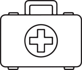 Obraz premium A simple line drawing of a first aid kit. Art & Illustration