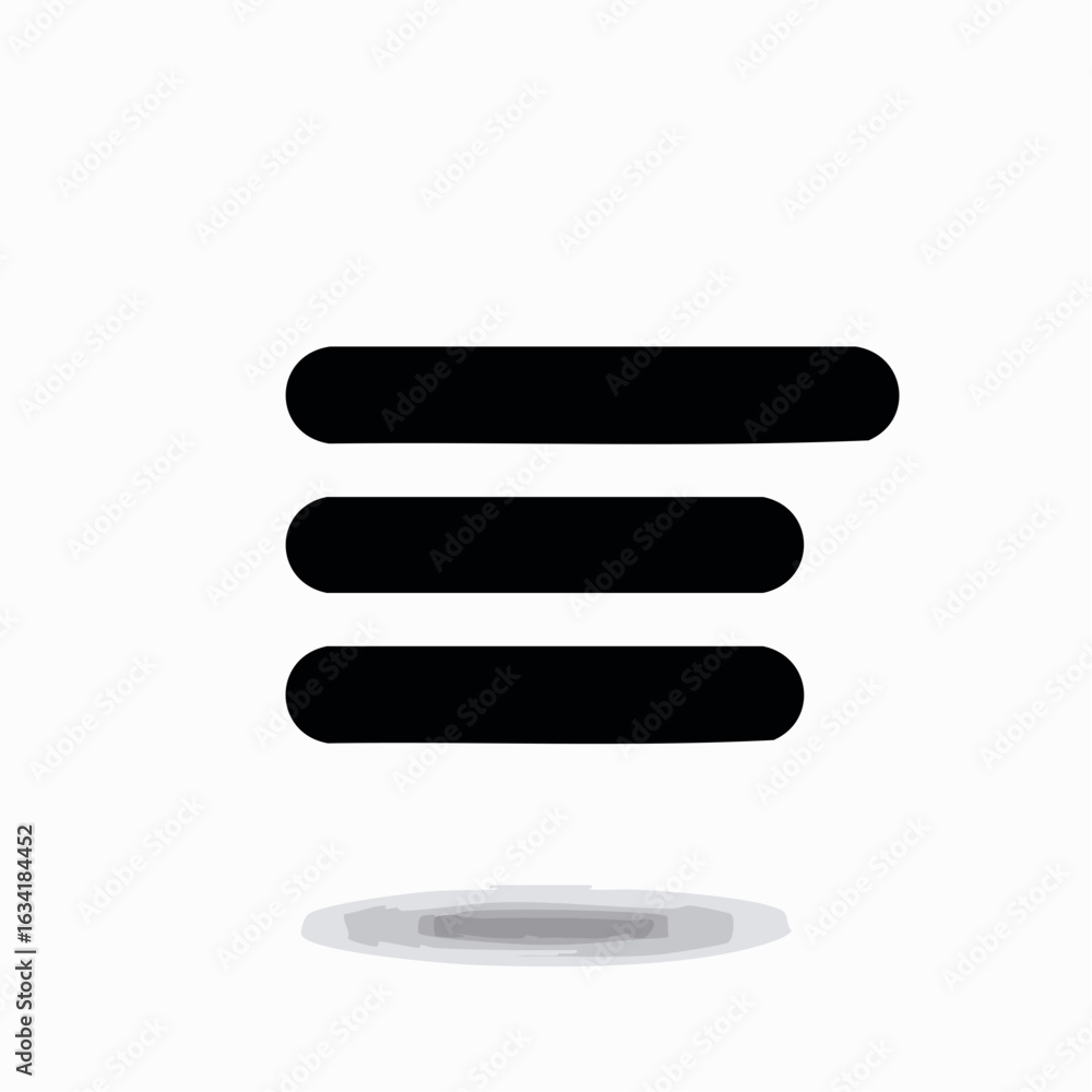 Poster hamburger menu icon symbol black and white round corners ui navigation toggle list application bars 