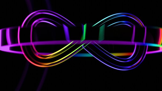 a black background with a multi colored light