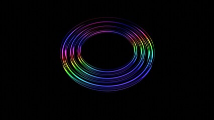 a circle with a rainbow colored light