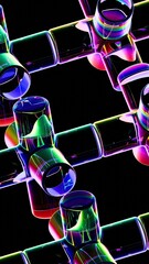 a computer screen with many different colored shapes