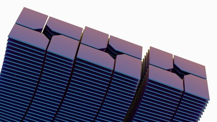 a close up of a building with a white sky in the background