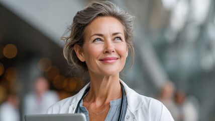 senior female doctor standing