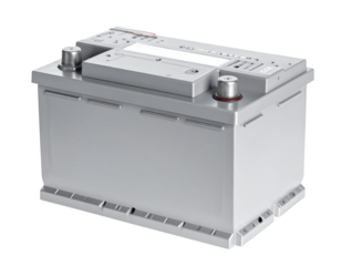 Automotive Gray Battery Pack with Protective Caps, isolated on a transparent background PNG