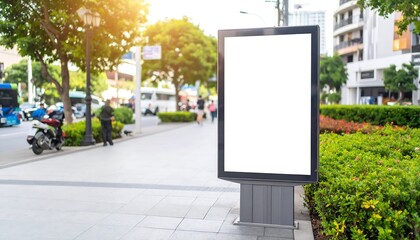 Blank billboard on a city street