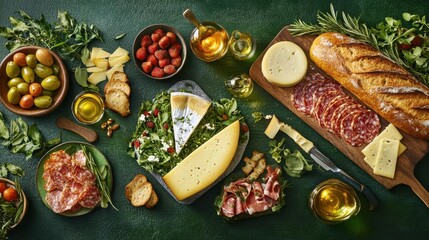Delicious Cheese and Charcuterie Board with Fresh Ingredients