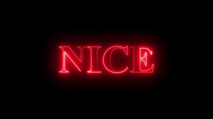 Neon red color Nice text glowing animation positive message. Glowing neon lines nice text animation. black background. 4k
 - Powered by Adobe