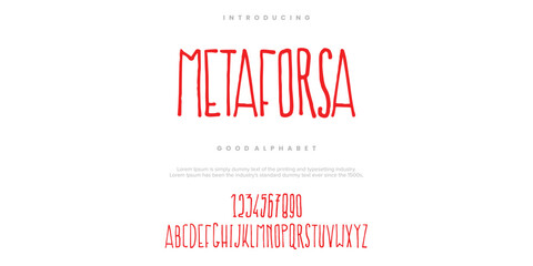 Metaforsa Modern minimal abstract alphabet fonts. Typography technology, electronic, movie, digital, music, future, logo creative font. vector illustration