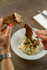 Future of Food Photography: Chef Cooking Vegan Gluten-Free Meals with Hummus & Seasonal Veggies - Plant-Based Sustainable Cuisine