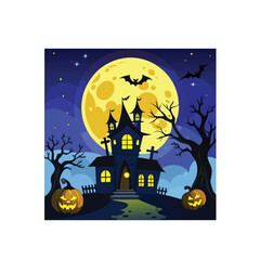 Fototapeta premium halloween background with haunted house