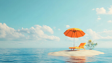beach with umbrella