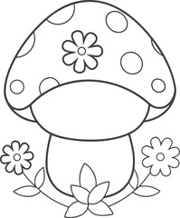 vector illustration of cute doodle mushroom