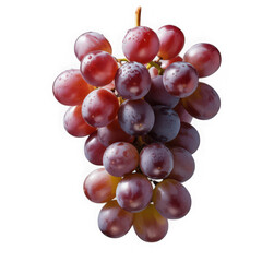 Fototapeta premium Bunch of fresh red grapes isolated on transparent background, a healthy and delicious fruit