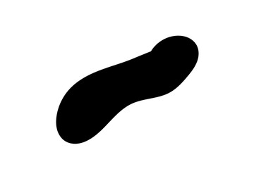 Abstract black organic fluid blob shape isolated on white background for creative design elements