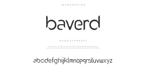 baverd Abstract minimal modern alphabet fonts. Typography technology vector illustration