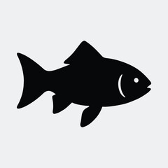 Silhouette fish side view minimalist graphic animal vector illustration