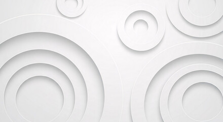 Fototapeta premium Clean White Neumorphic Circles Background