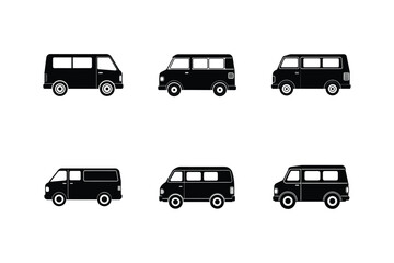 mini van icon silhouette vector illustration