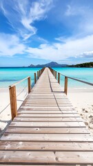 Obraz premium Wooden pier leading to turquoise water (1)