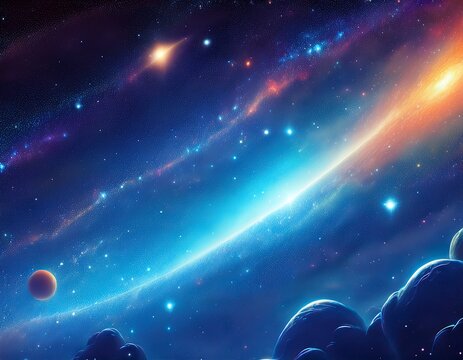 abstract blue galaxy space background colorful cosmos universe backdrop
