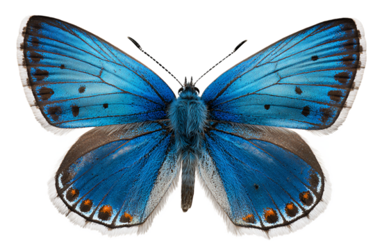 blue butterfly isolated on transparent background